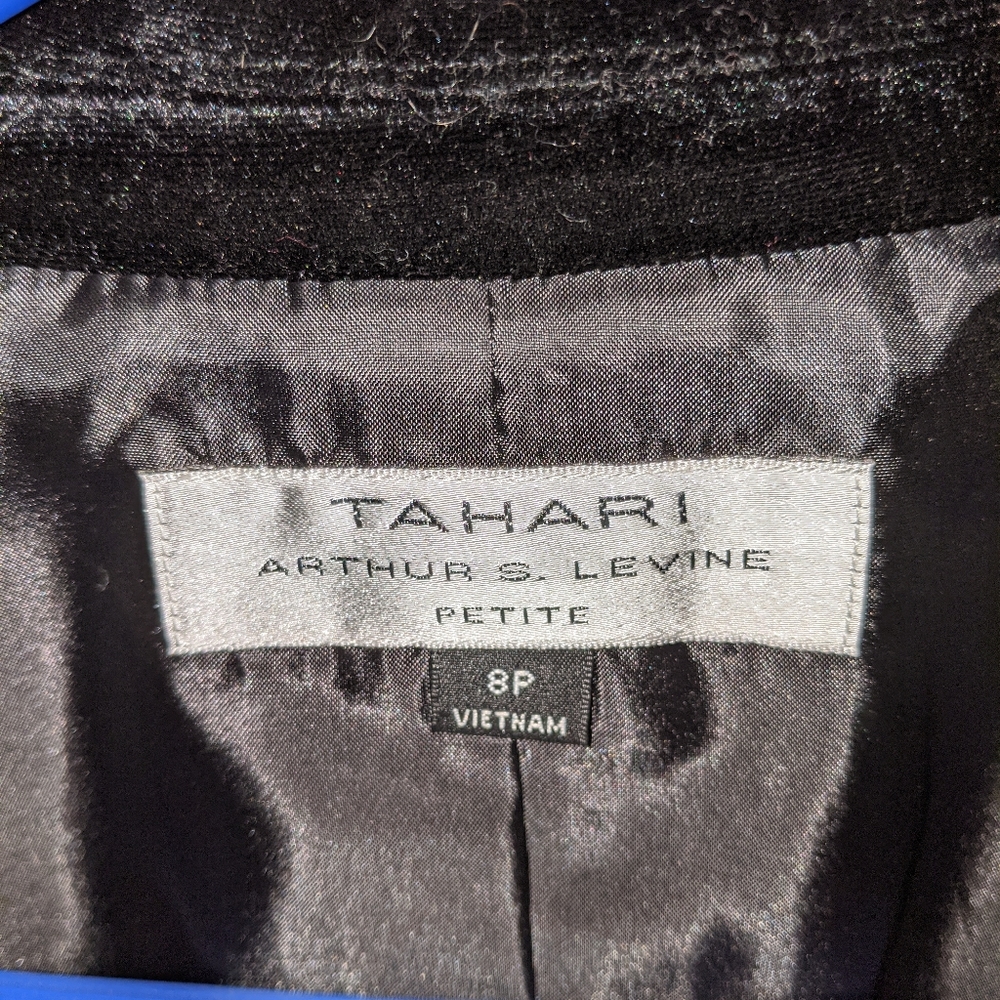 Tahari Black Velvet Blazer/Jacket - Picture 2 of 5